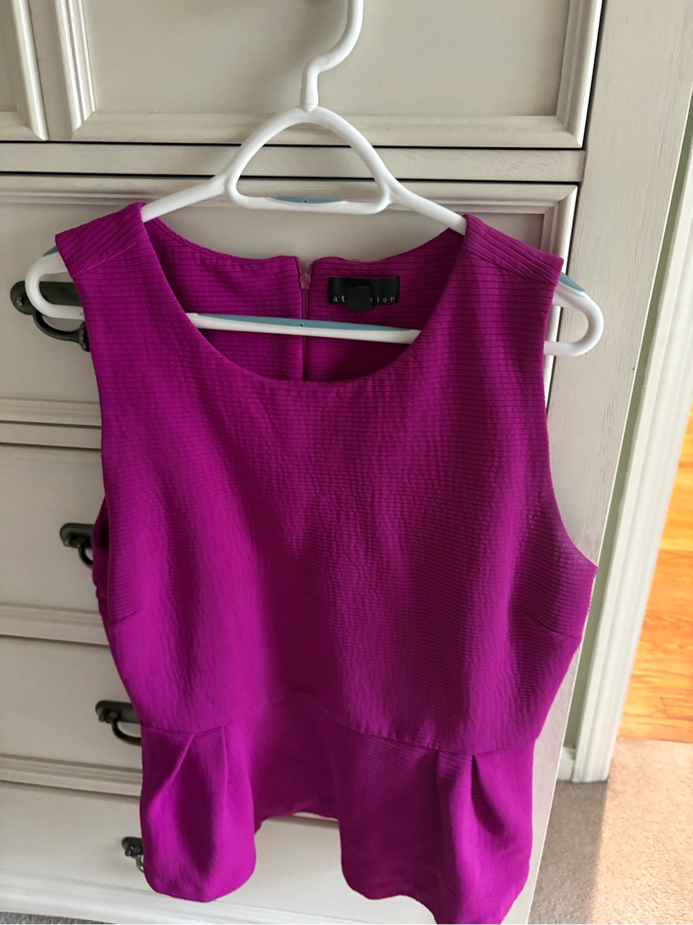 Women’s Sleeveless Peplum Dress Top in Magenta